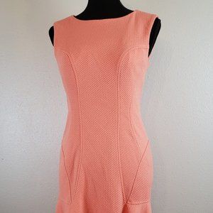 BETSEY JOHNSON Dress Apricot Sleeveless Midi Stretch Fitted Women's Size 4